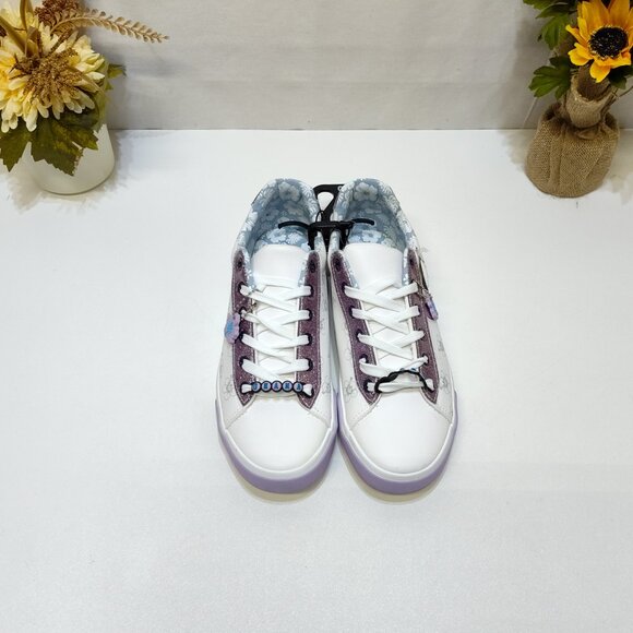 Disney Stitch Low Top Sneakers Womens 9.5 Lace-Up Glitter Accents Charm Keychain - Picture 5 of 9